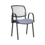 Silla de visita con brazos ISO Mesh Arm perspectiva base negra oficina ScrivaniaMx