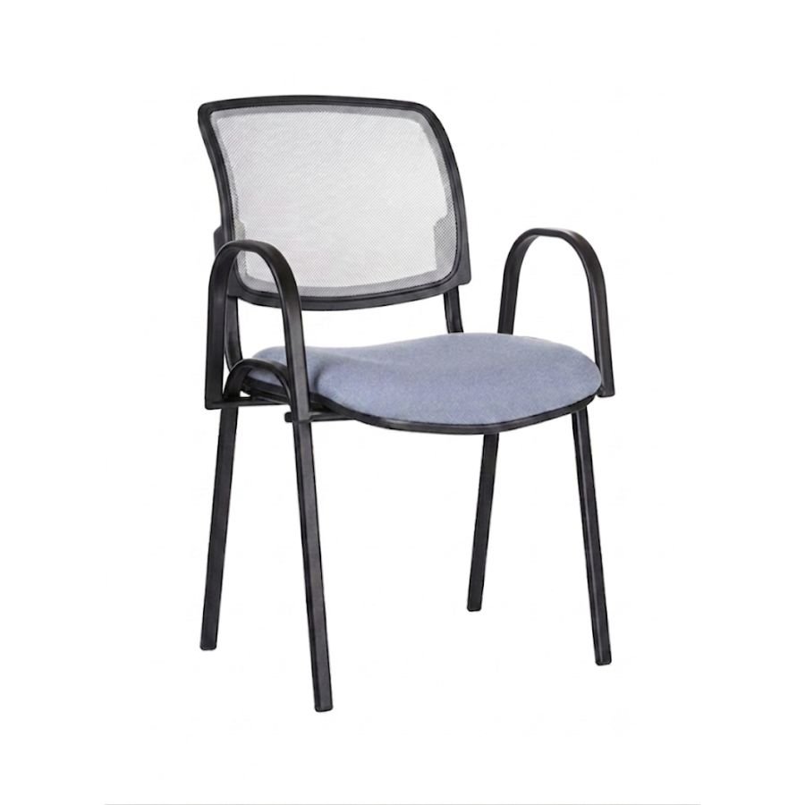 SILLA ISO MESH ARM Silla de visita con brazos ISO Mesh Arm perspectiva base negra oficina ScrivaniaMx