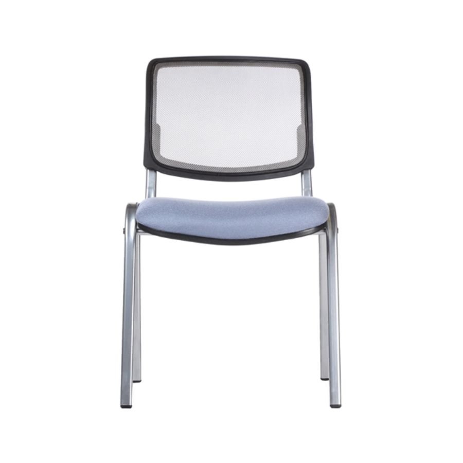 SILLA ISO MESH Silla de visita ISO Mesh vista frontal estructura negra asiento tapizado ScrivaniaMx