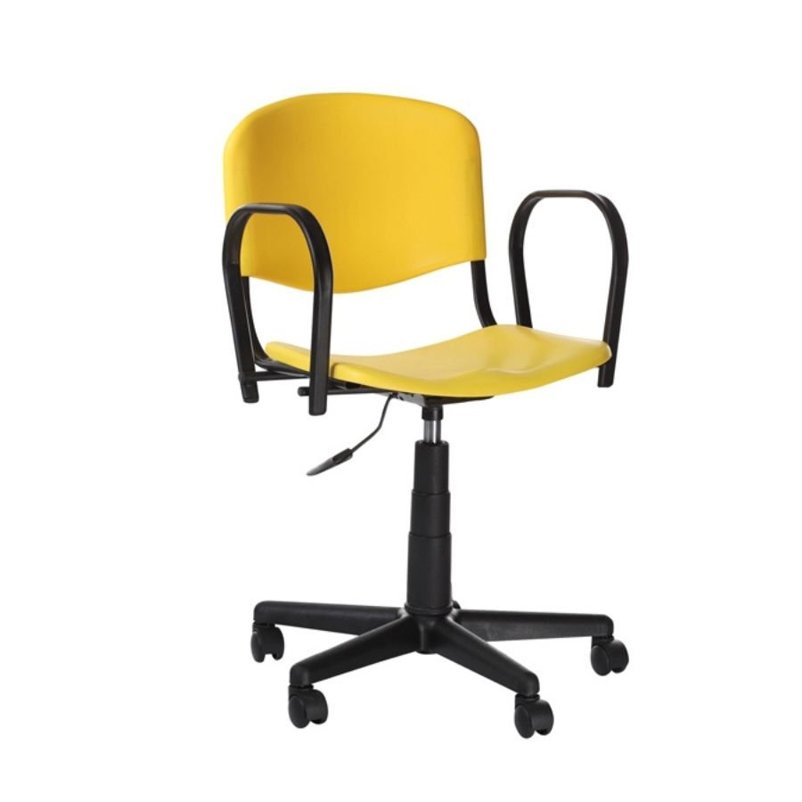 SILLA ISO P PLASTIC Silla Iso P Brazos Amarilla Persp