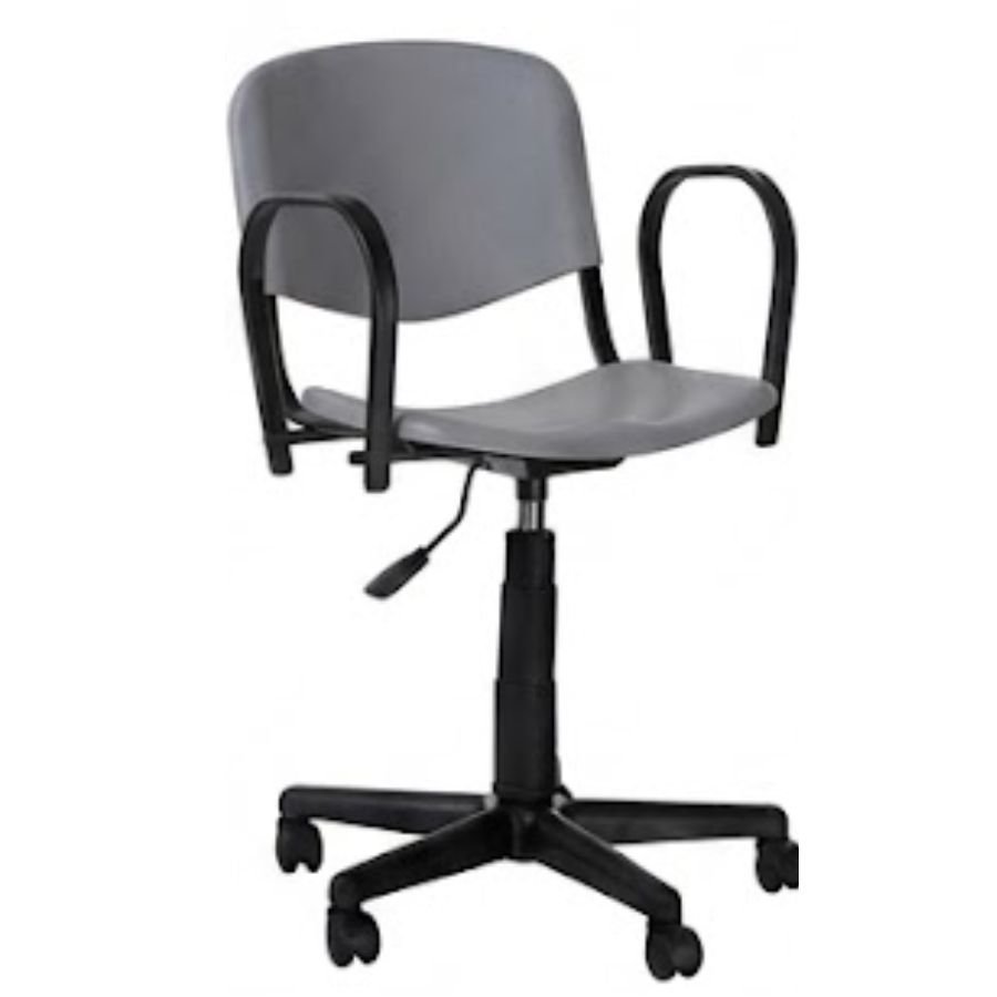 SILLA ISO P PLASTIC Silla Iso P Brazos Gris Perspectiva