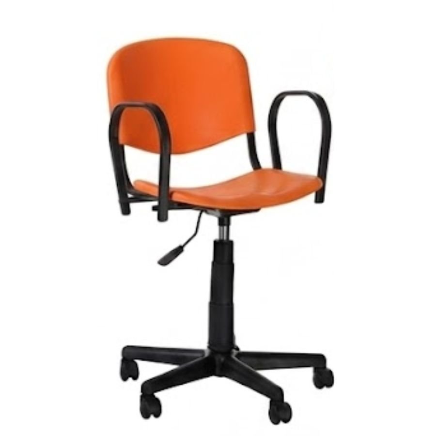 SILLA ISO P PLASTIC Silla Iso P Brazos Naranja Persp