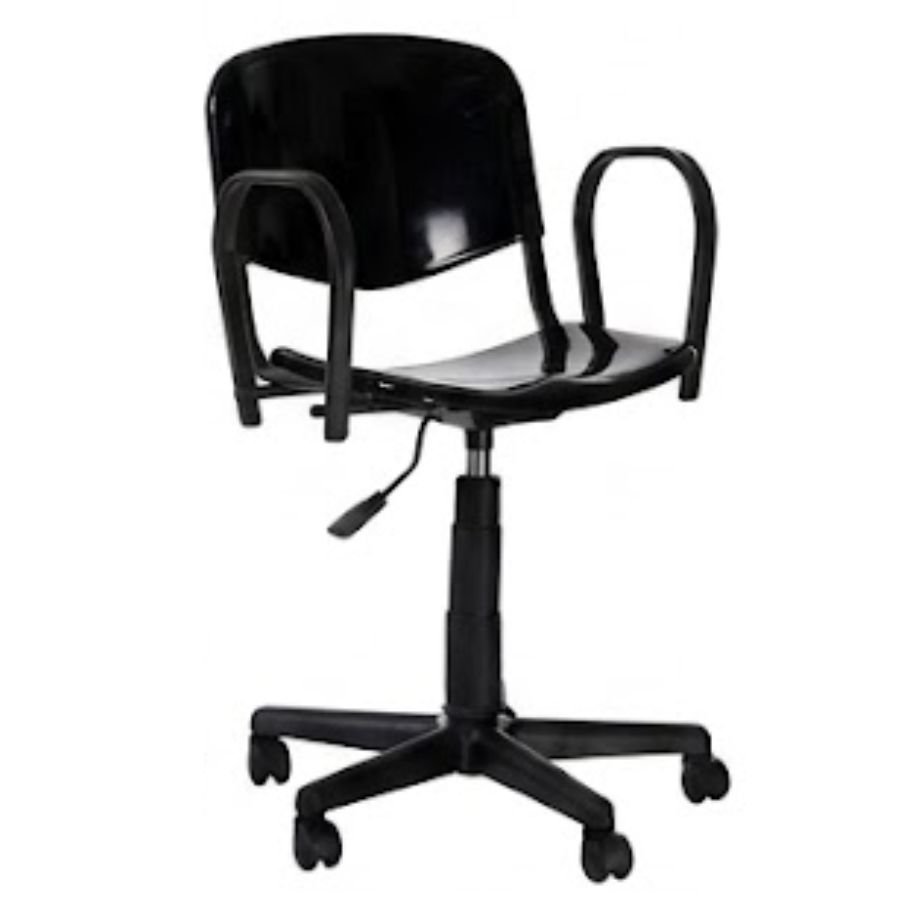 SILLA ISO P PLASTIC Silla Iso P Brazos Negra Perspectiva