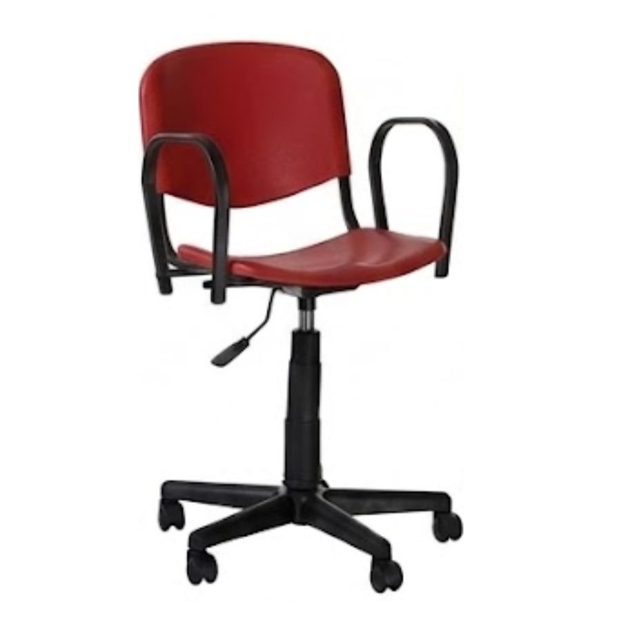 SILLA ISO P PLASTIC Silla Iso P Brazos Roja Perspectiva