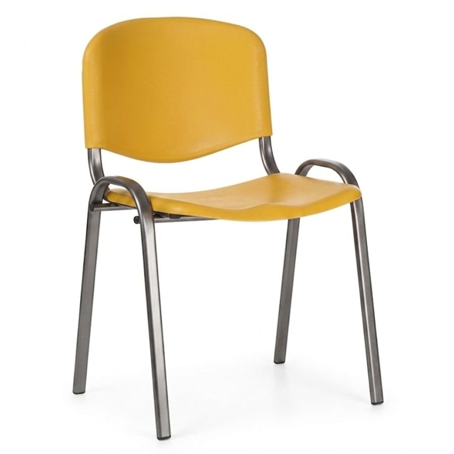SILLA ISO PLASTIC Silla ISO Plastic amarillo mostaza base gris cromo ergonómica ScrivaniaMx