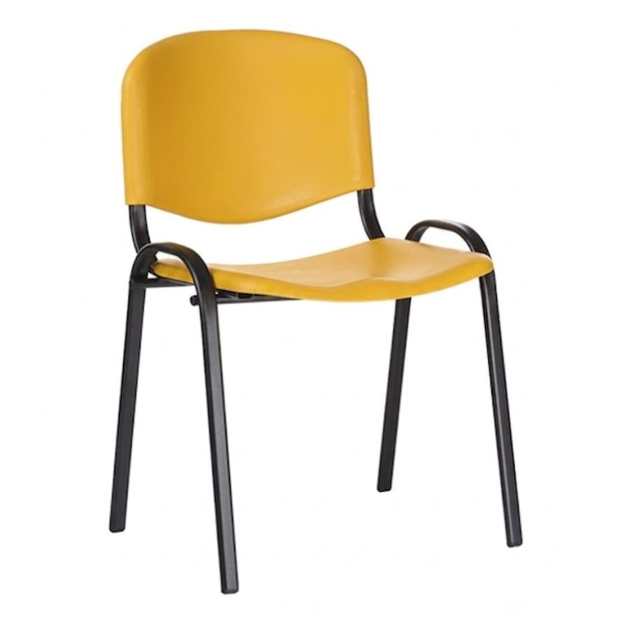 SILLA ISO PLASTIC Silla ISO Plastic amarillo mostaza base negra ergonómica ScrivaniaMx