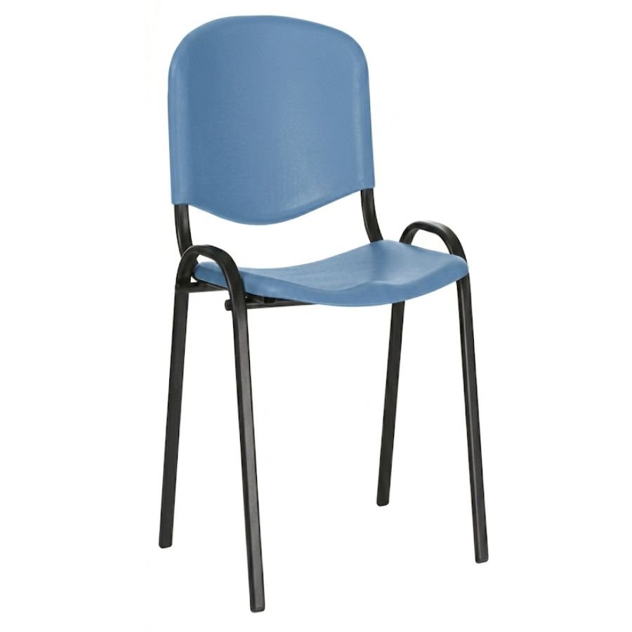 SILLA ISO PLASTIC Silla ISO Plastic azul ópalo base negra ergonómica oficina ScrivaniaMx