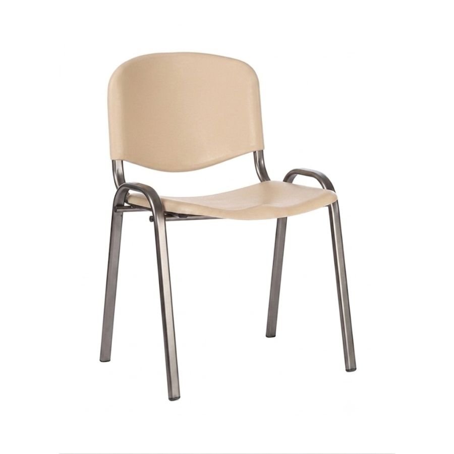 SILLA ISO PLASTIC Silla ISO Plastic beige base gris cromo ergonómica oficina ScrivaniaMx