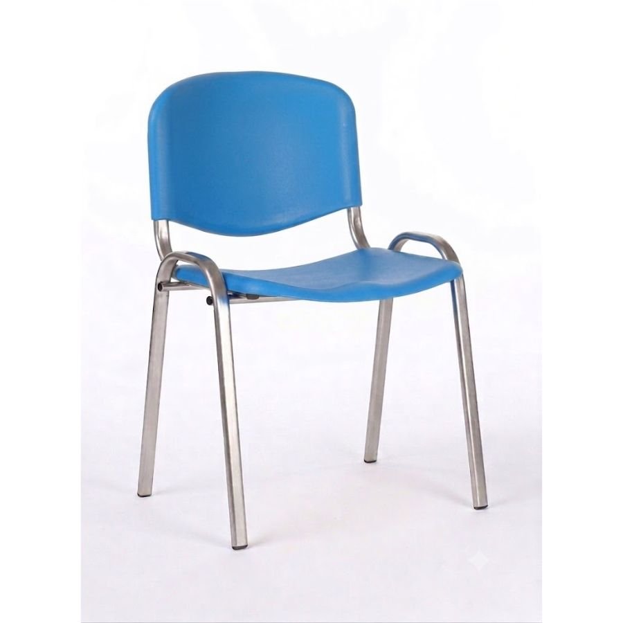 SILLA ISO PLASTIC Silla ISO Plastic base cromo azul ScrivaniaMx