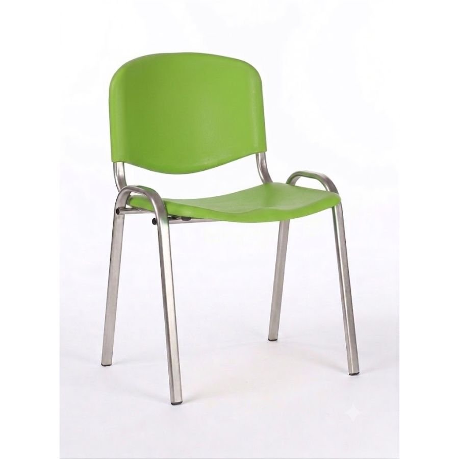 SILLA ISO PLASTIC Silla ISO Plastic base cromo verde ScrivaniaMx