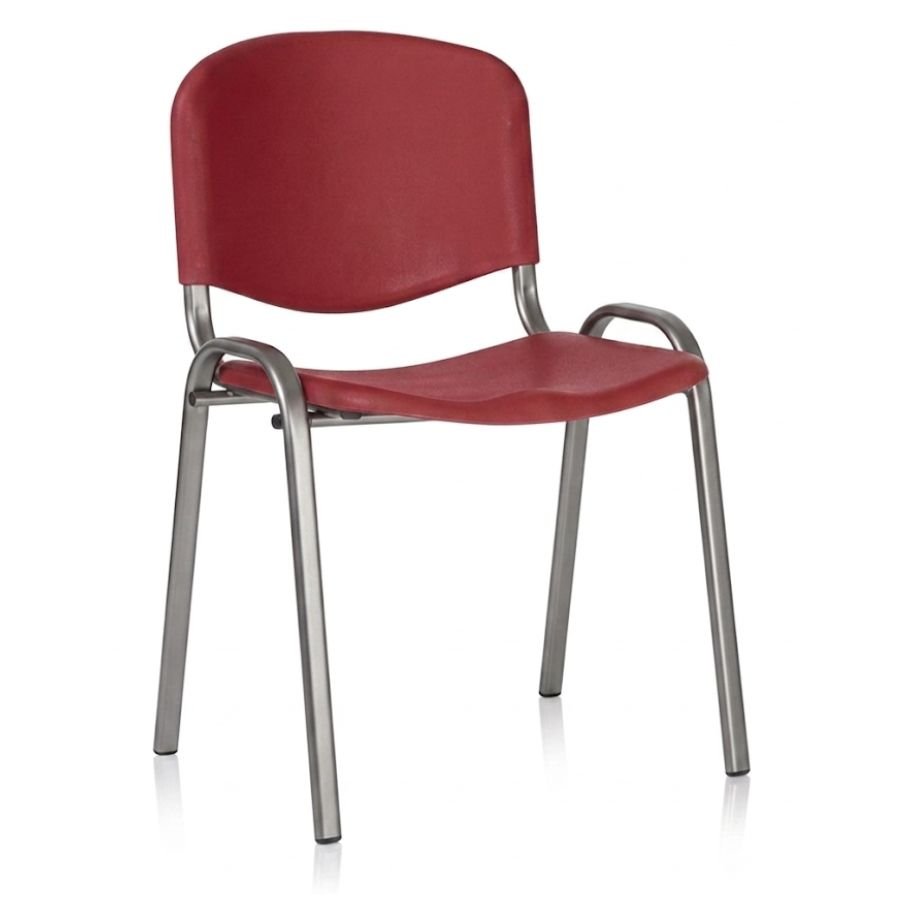 SILLA ISO PLASTIC Silla ISO Plastic salmón base gris cromo ergonómica oficina ScrivaniaMx