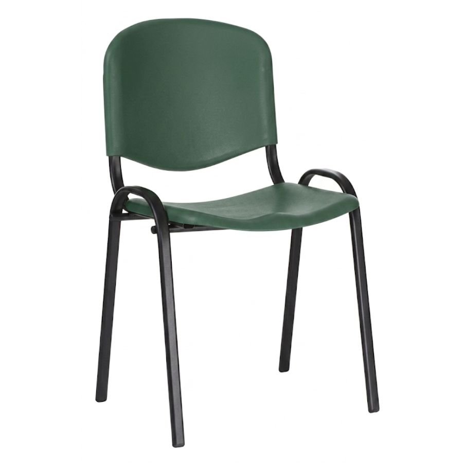 SILLA ISO PLASTIC Silla ISO Plastic verde militar base negra ergonómica oficina ScrivaniaMx