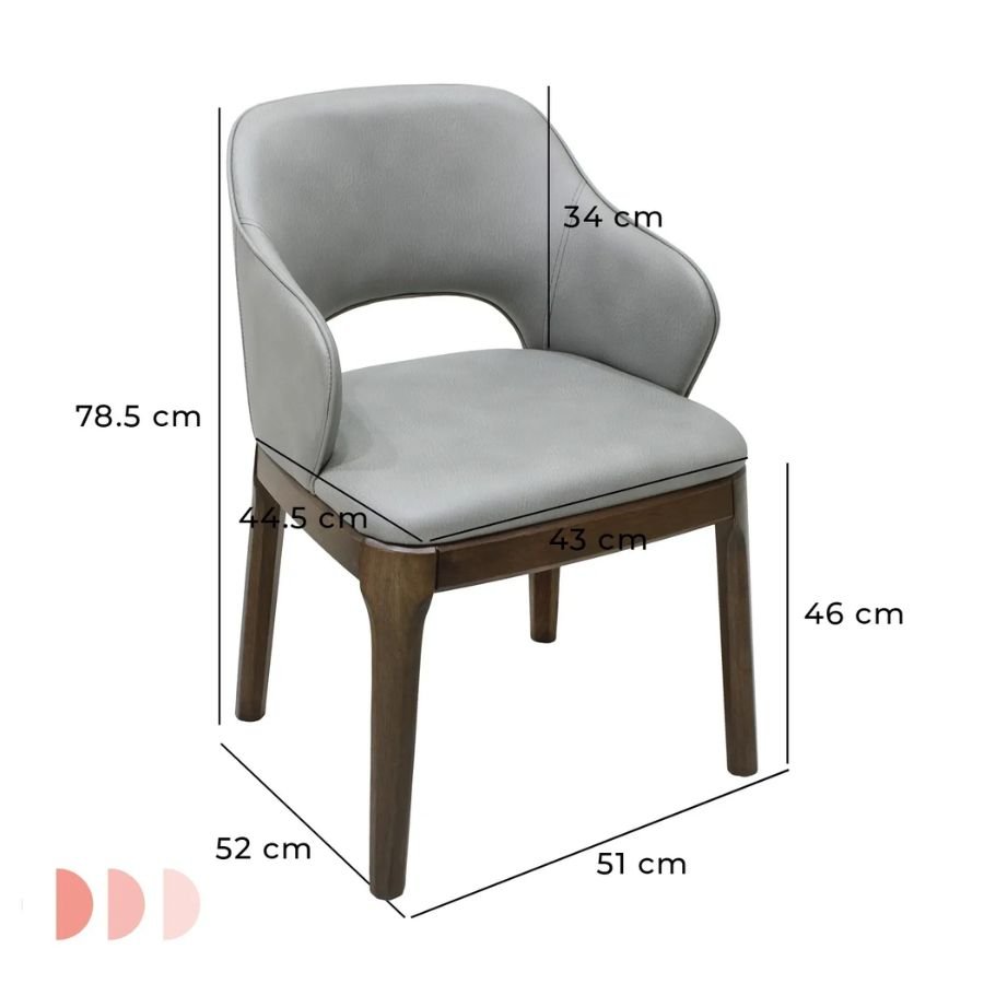SILLA DE COMEDOR VIERO Dimensiones Viero gris