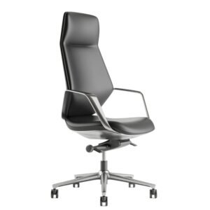 Silla ejecutiva Wayne A negra en perspectiva ergonómica ScrivaniaMx