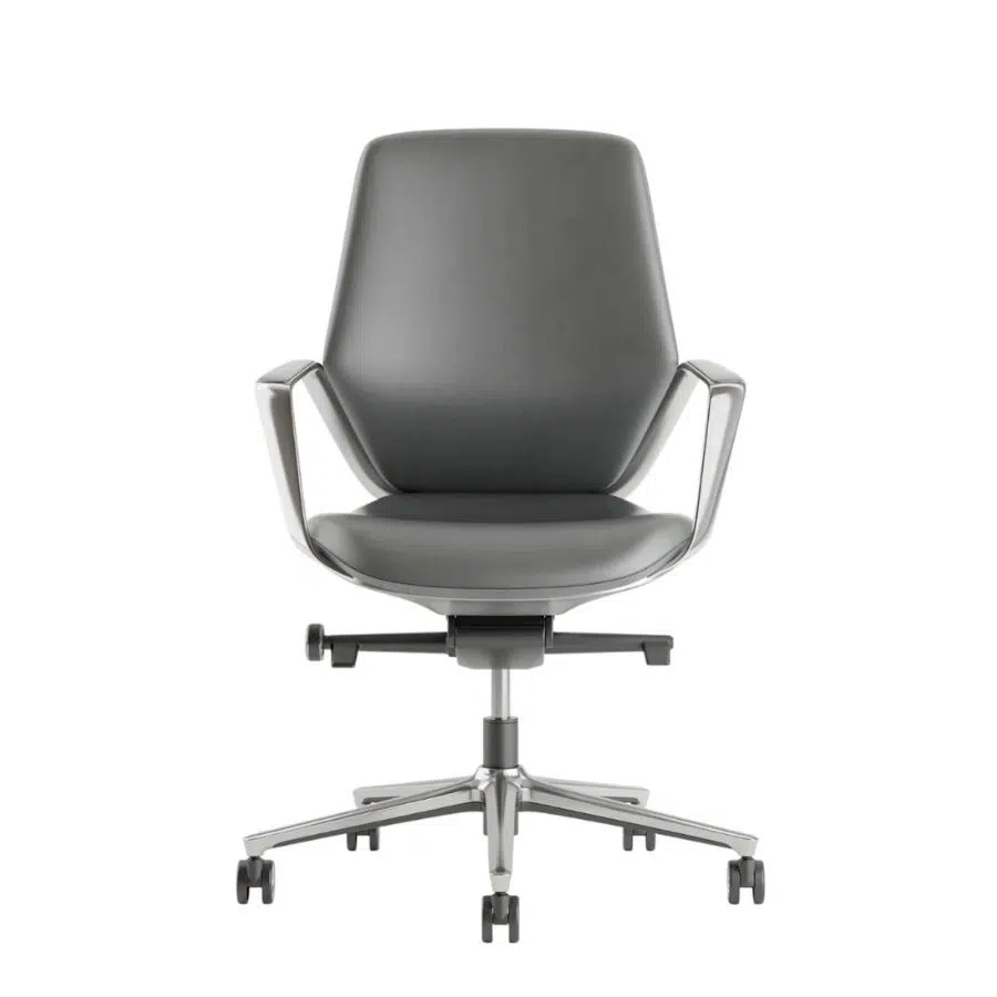 Silla ergonómica Wayne B gris vista frontal ScrivaniaMx