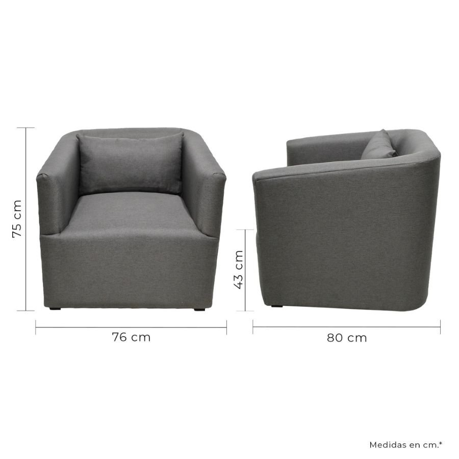 SILLON NEPAL Guía de dimensiones técnicas Sillón Nepal ScrivaniaMx