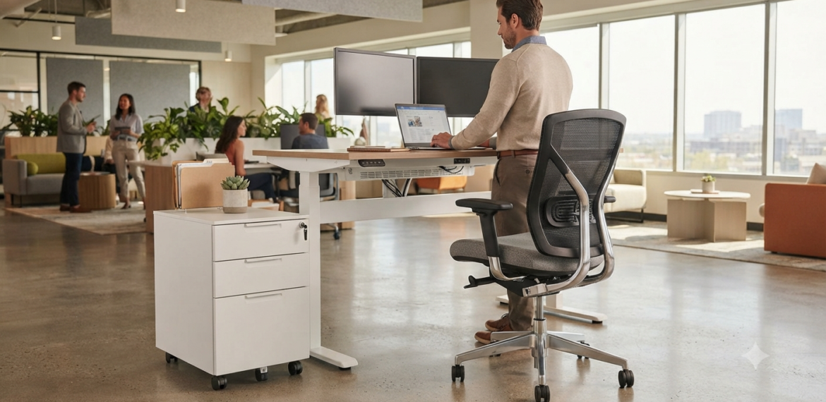 3  Muebles básicos de oficina: Silla, Escritorio y Archivero