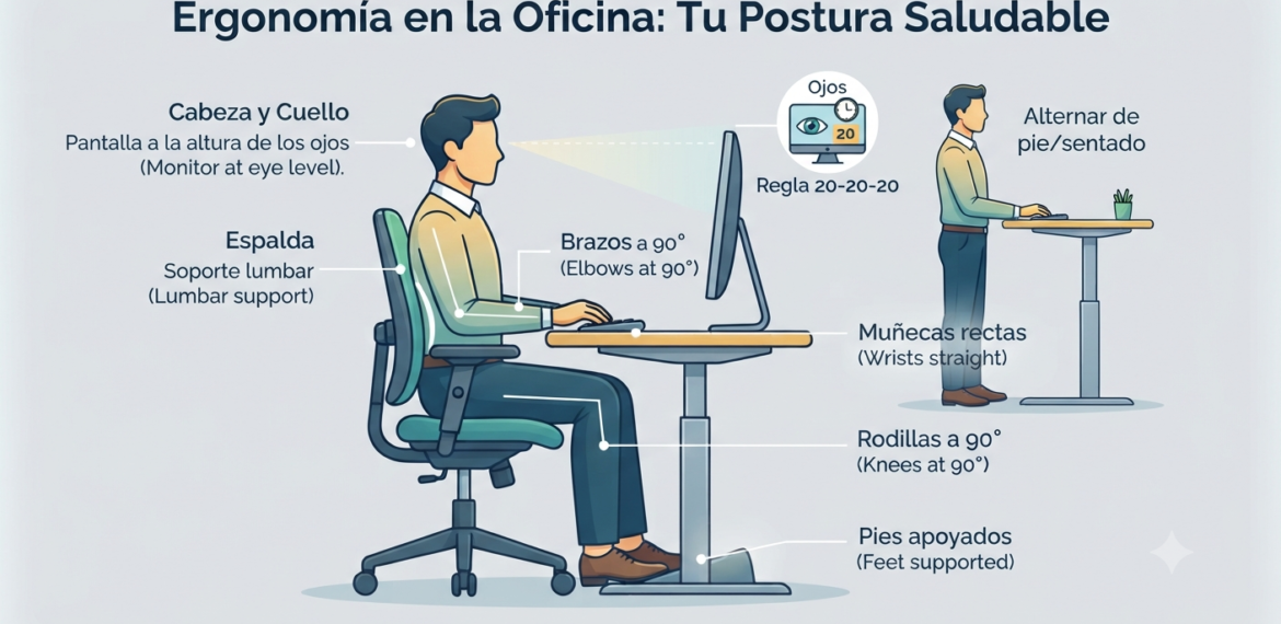 Ergonomía y Salud Postural en la Oficina