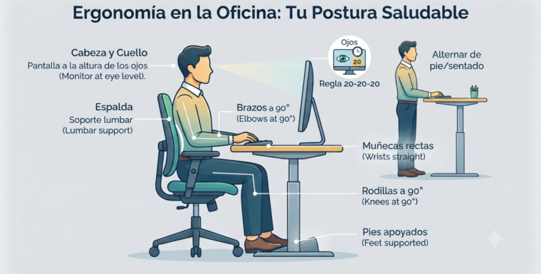 Ergonomía y Salud Postural en la Oficina