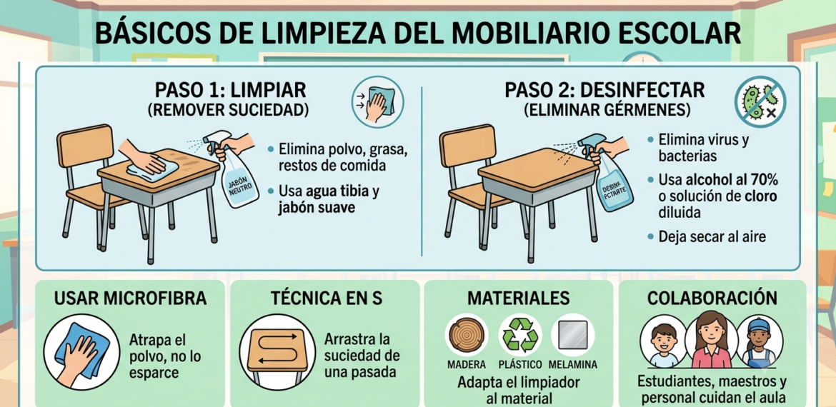 Limpieza Rápida y Eficiente del Mobiliario Escolar