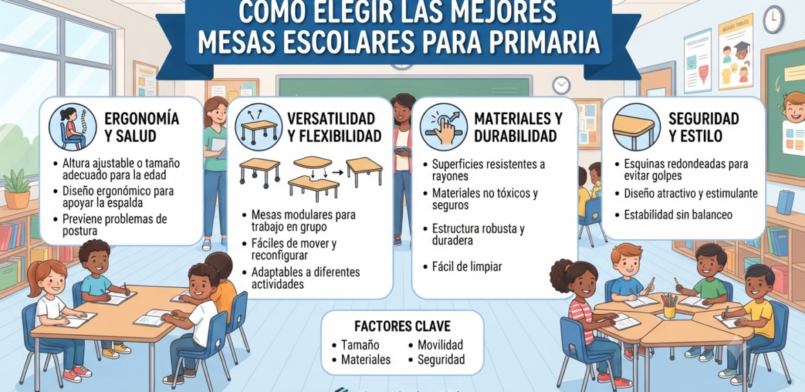 5 Puntos para elegir las mejores mesas escolares para Primaria