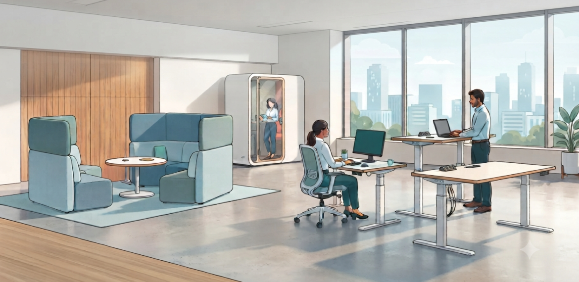 Mobiliario para Oficinas Híbridas