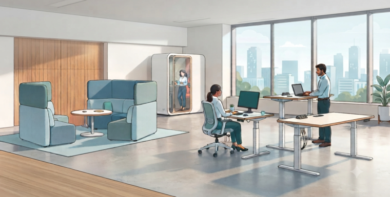 Mobiliario para Oficinas Híbridas