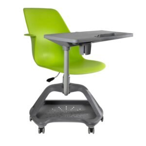 Silla Flow verde con paleta de escritura ScrivaniaMx